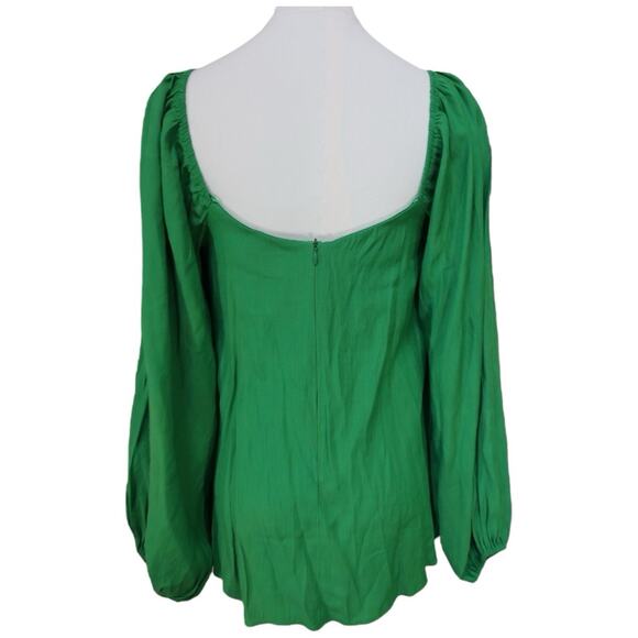 Pomander Place Pippa Puff Sleeve Blouse In Palm Green Size M - Picture 6 of 9